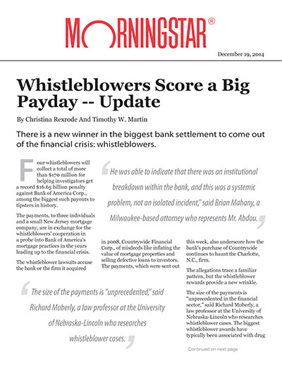 Whistleblowers Score a Big Payday -- Update