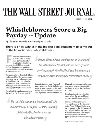 Whistleblowers Score a Big Payday -- Update