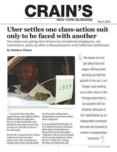 Uber settles one class-action suit only to be faced with another