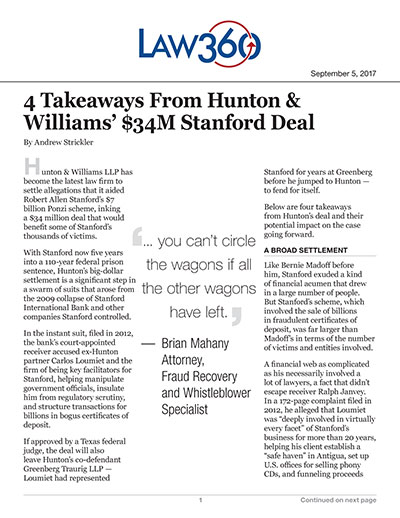 4 Takeaways From Hunton & Williams' $34M Stanford Deal