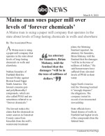 Maine man sues paper mill over levels of 'forever chemicals'